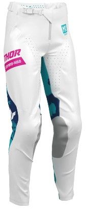 Women's motocross breeches THOR WMN LAUNCHMODE BLEACH WHT/AQ