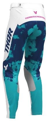 Women's motocross breeches THOR WMN LAUNCHMODE BLEACH WHT/AQ