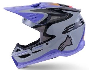 Children's motocross helmet ALPINESTARS SM3 JETTSON GRAY/PUR/BLK