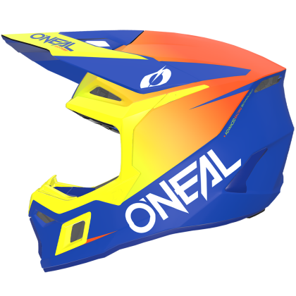 Kids motocross helmet O'NEAL 3SERIES SOLID BLUE/NEON YELLOW