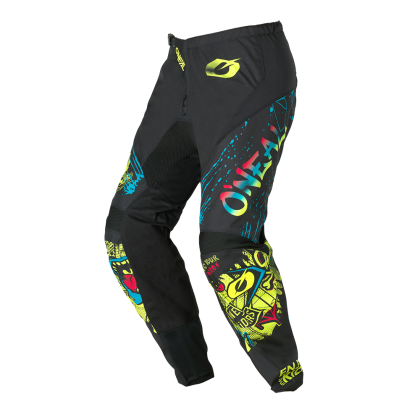 Pantaloni de motocross pentru copii O'NEAL ELEMENT RANCID NEGRU/GALBEN NEON