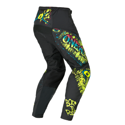 Pantaloni de motocross pentru copii O'NEAL ELEMENT RANCID NEGRU/GALBEN NEON
