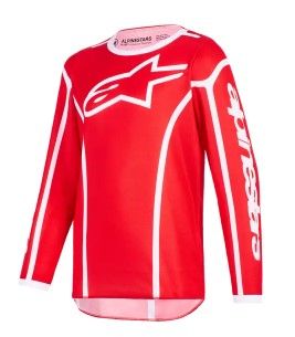 Tricou motocross copii Alpinestars FLUID APEX ROȘU/ALB