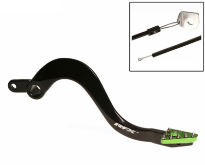 Заден лост за спирачка RFX Pro ST Rear Brake Lever (Black/Green) - Kawasaki KXF450 06-25