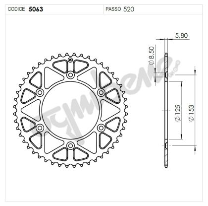 Rear Sprocket TROFEO 365063148 BLACK