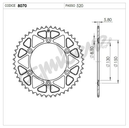 Rear Sprocket TROFEO 368070150 BLUE