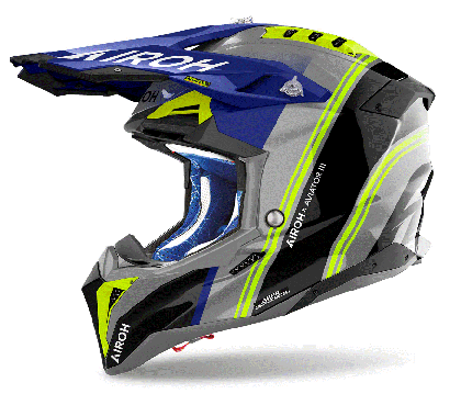 Casca AIROH AVIATOR 3 HIMA ALBASTRU GALBEN