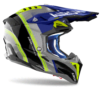 Casca AIROH AVIATOR 3 HIMA ALBASTRU GALBEN