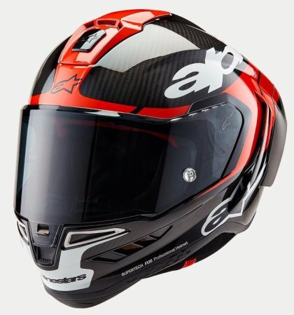 ALPINESTARS Supertech R10 Team Helmet Black/Carb/Fluo Red/White