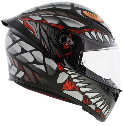 КАСКА K1 S E2206 - LYZARD MATT BLACK/GREY/RED