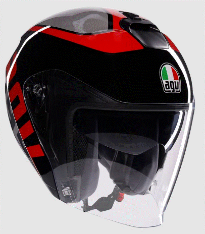 Κράνος σκούτερ AGV IRIDES VALENZA ΜΑΤ ΓΚΡΙ/ΜΑΥΡΟ/ΚΟΚΚΙΝΟ