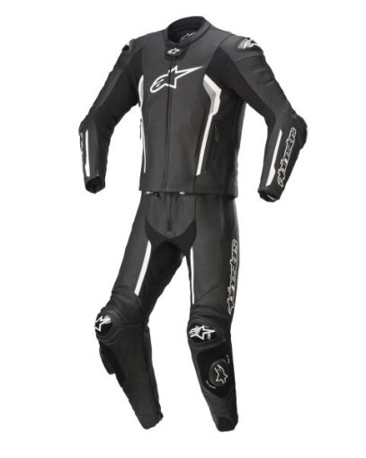 Salopetă ALPINESTARS LEATHER TEAM MISSILE V2 NEGRU/ALB