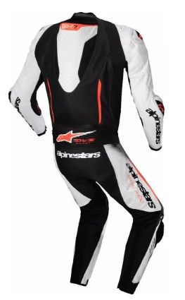 ALPINESTARS LEATHER TEAM GP-R7 1-BUC BLANC/NEGRU/RD