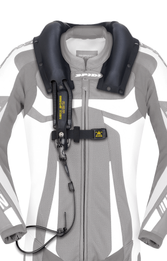 Leather Moto Gear with SPIDI T-2 Neck Dps Airbag ACID GREEN/BLACK