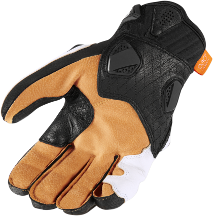 Leather motorcycle gloves ICON HYPERSPORT SHORT - WHITE
