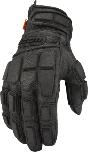 Leather motorcycle gloves ICON MOTORHEAD3 - BLACK