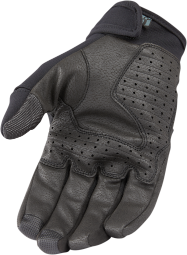 Leather motorcycle gloves ICON STORMHAWK - BLACK