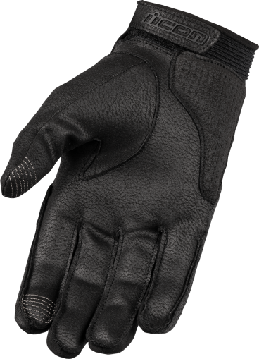 Leather motorcycle gloves ICON SUPERDUTY3 - BLACK