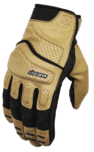 Leather motorcycle gloves ICON SUPERDUTY3 - TAN