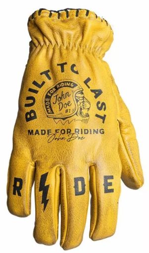 Leather gloves JOHN DOE COYOTE LEATHER YELLOW/BLACK