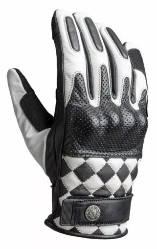 Leather gloves JOHN DOE TRACKER RACE LEATHER WHITE/BLACK