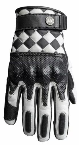 Leather gloves JOHN DOE TRACKER RACE LEATHER WHITE/BLACK