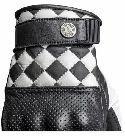 Leather gloves JOHN DOE TRACKER RACE LEATHER WHITE/BLACK