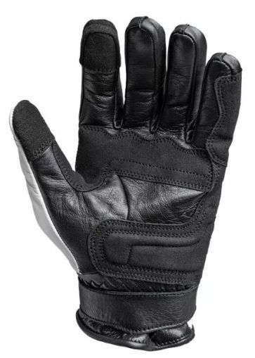 Leather gloves JOHN DOE TRACKER RACE LEATHER WHITE/BLACK