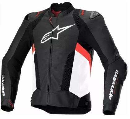 JACHETA MOTOCICLETA PIELE ALPINESTARS Missile V3 Airflow BLK/WHT/RD