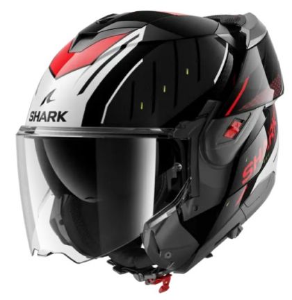 Αρθρωτό κράνος SHARK OXO RYDGER Μαύρο/Ασημί/Κόκκινο