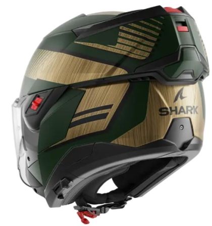 Αρθρωτό κράνος SHARK OXO SIKTER Mat πράσινο χρώμιο χρυσό