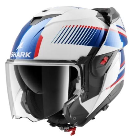 Αρθρωτό κράνος SHARK OXO SIKTER Λευκό Χρώμιο Μπλε