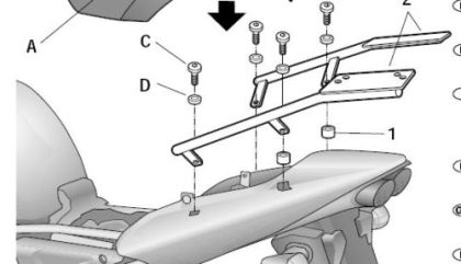 Монтажен комплект за куфари SHAD TOP MASTER YAMAHA FAZER 1000 01