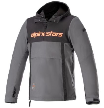 Geacă motociclistă ALPINESTARS SHERPA HOODIE NEGRU/GRI/ROȘU FLUO