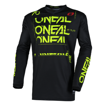Tricou motocross O'NEAL ELEMENT STATIC BLACK/NEON GALBEN V.25