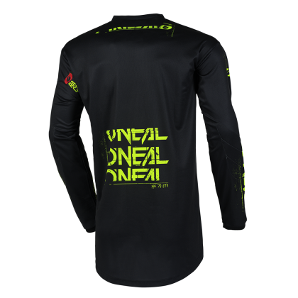 Tricou motocross O'NEAL ELEMENT STATIC BLACK/NEON GALBEN V.25