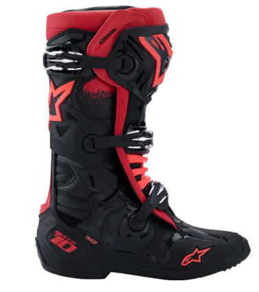 Μπότες μοτοκρός ALPINESTARS TECH 10 ΜΑΥΡΟ/ΚΟΚΚΙΝΟ