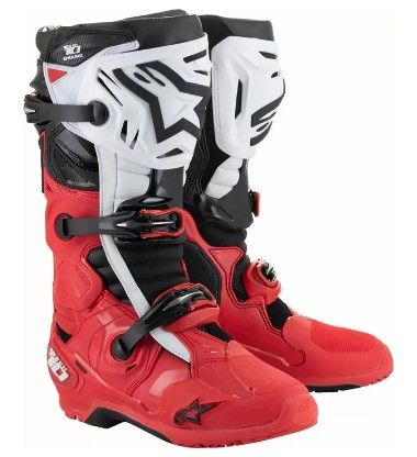 Motocross boots ALPINESTARS TECH 10 ENDURO BRIGHT RED/BLACK/WHITE
