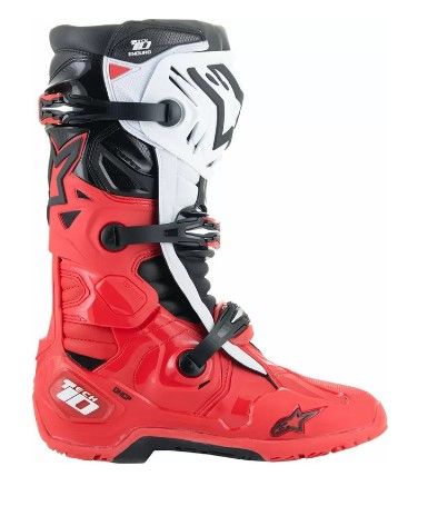 Motocross boots ALPINESTARS TECH 10 ENDURO BRIGHT RED/BLACK/WHITE