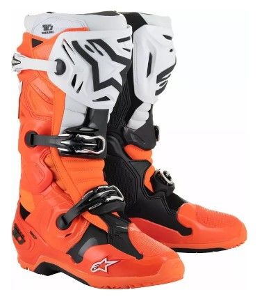 Motocross boots ALPINESTARS TECH 10 ENDURO ORANGE FLUO/BLACK/WHITE