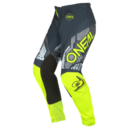 Pantaloni de motocross O'NEAL ELEMENT CAMO V.22 GRI/GALBEN NEON