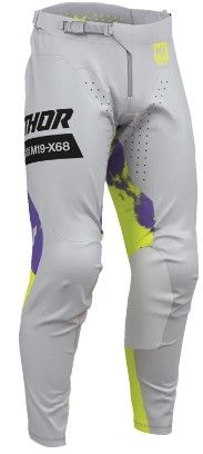 Pantaloni motocross THOR LAUNCHMODE BLEACH GRAY/ACID