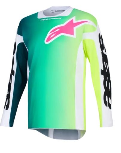 Мотокрос джърси Alpinestars Racer Portl GREEN/WHITE/BLACK