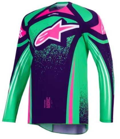Tricou motocross Alpinestars TECHSTAR NOMUR MOV/VERDE/ROZ