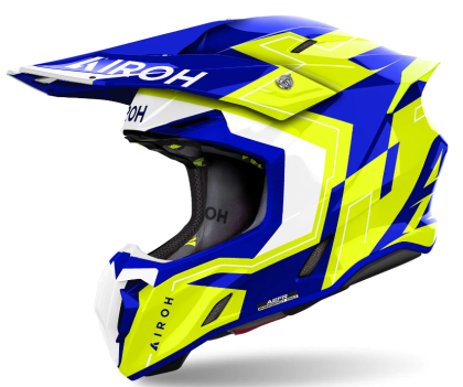 Casca motocross AIROH TWIST 3 DIZZY BLUE/YELLOW GLOSS