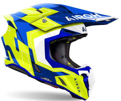 Casca motocross AIROH TWIST 3 DIZZY BLUE/YELLOW GLOSS