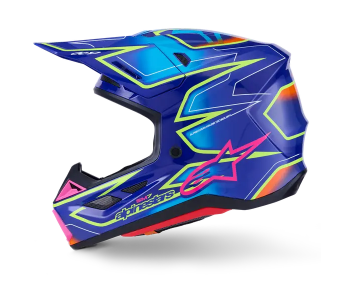 Мотокрос каска ALPINESTARS SM7 CAST BLUE/YELLOW/PINK