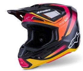 Κράνος μοτοκρός ALPINESTARS SM7 RISE ΜΑΥΡΟ/ΚΙΤΡΙΝΟ/ΡΟΖ