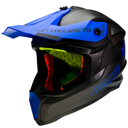 Casca motocross MT FALCON SYSTEM-MAT ALBASTRU