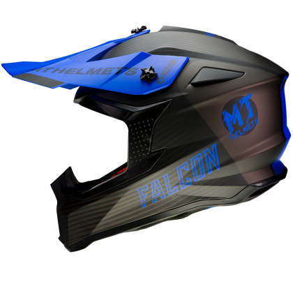 Casca motocross MT FALCON SYSTEM-MAT ALBASTRU